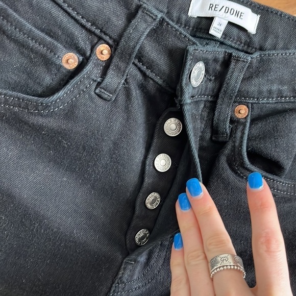 Re/Done 70's Stove Pipe Jeans in Black Size 24 - Picture 13 of 14